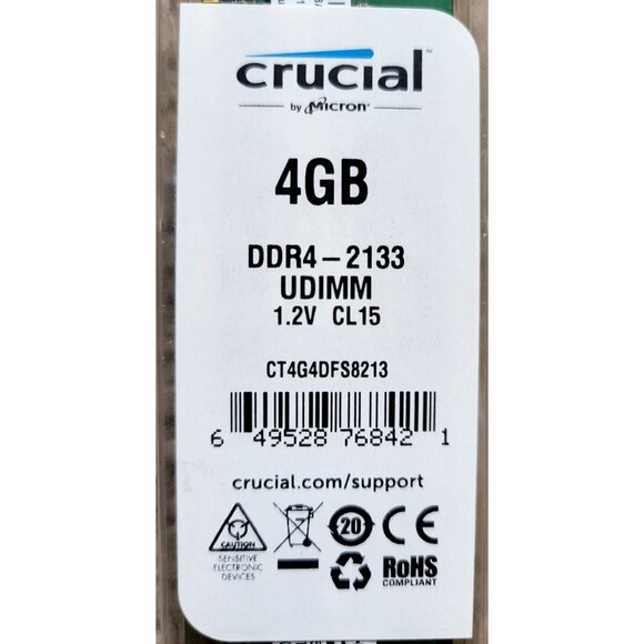 2-Pack Crucial 4GB Single DDR4 2133 MT/s (PC4-17000) SR x8 Unbuffered DIMM - Picture 6 of 6